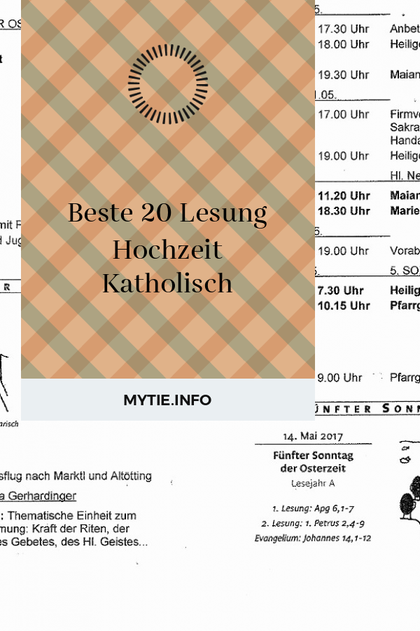 Beste 20 Lesung Hochzeit Katholisch